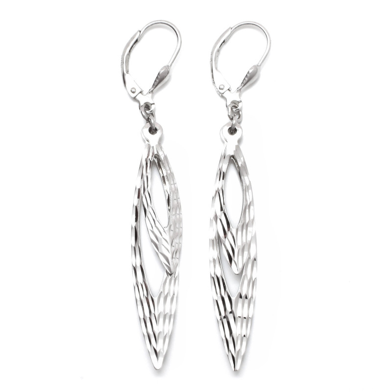 Dlouhé stříbrné visací náušnice